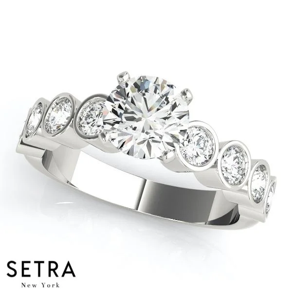 ENGAGEMENT RINGS SINGLE ROW BEZEL SET