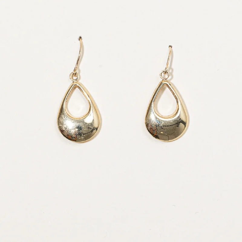 10k Yellow Gold Teardrop Earrings