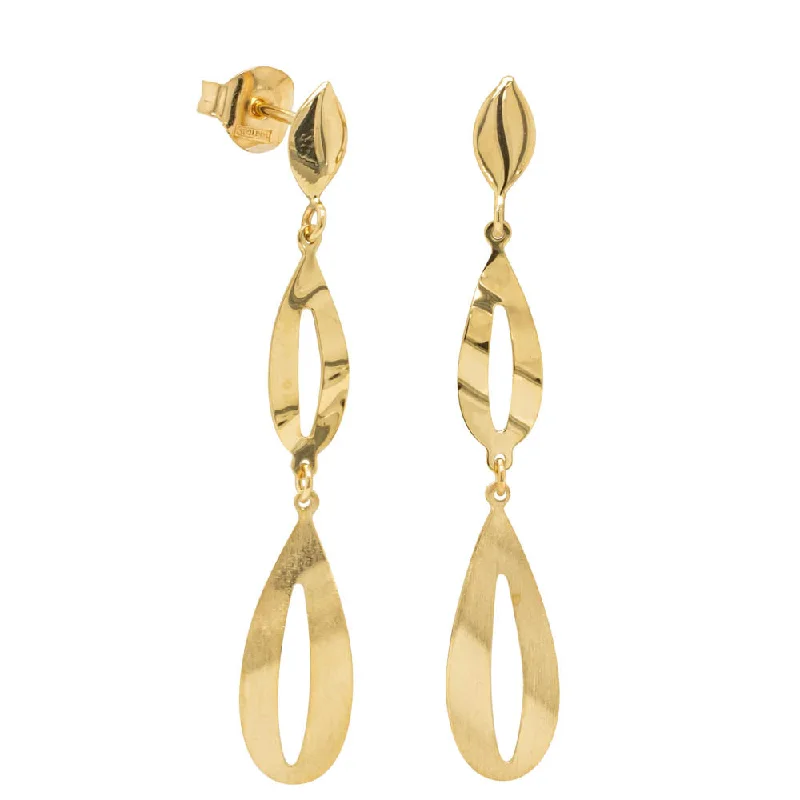 14ct Yellow Gold Campari Drop Earrings