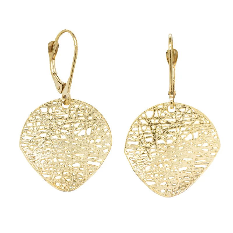 14ct Yellow Gold Petal Drop Earrings