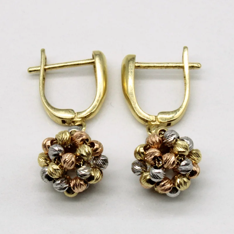 14k Multi Tone Gold Drop Earrings