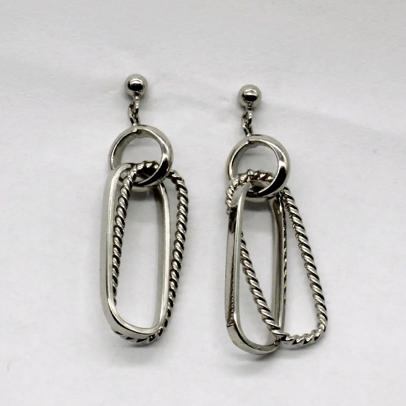 14k White Gold Drop Earrings