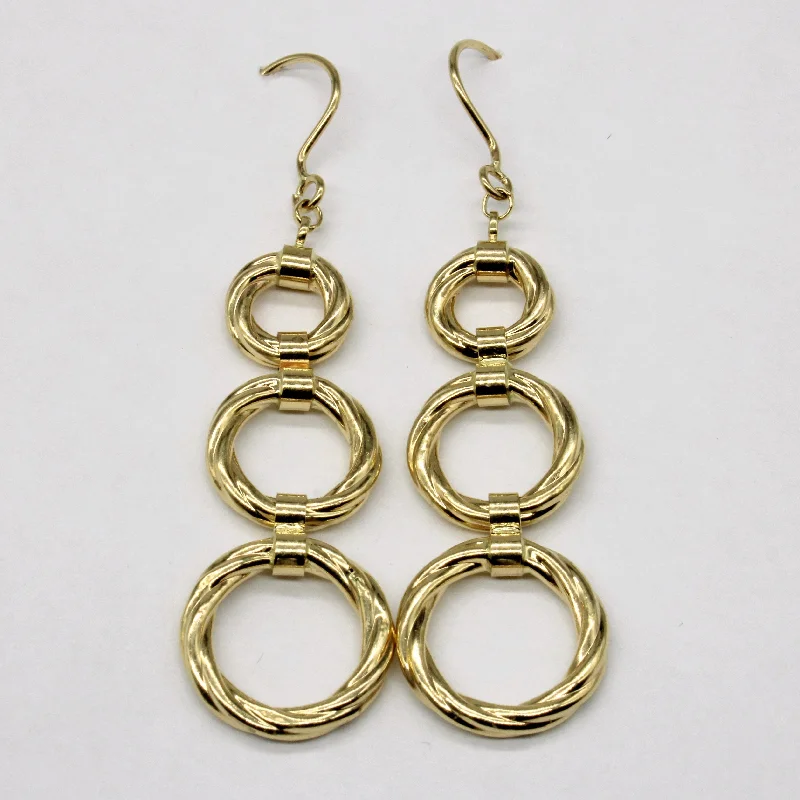 14k Yellow Gold Drop Earrings