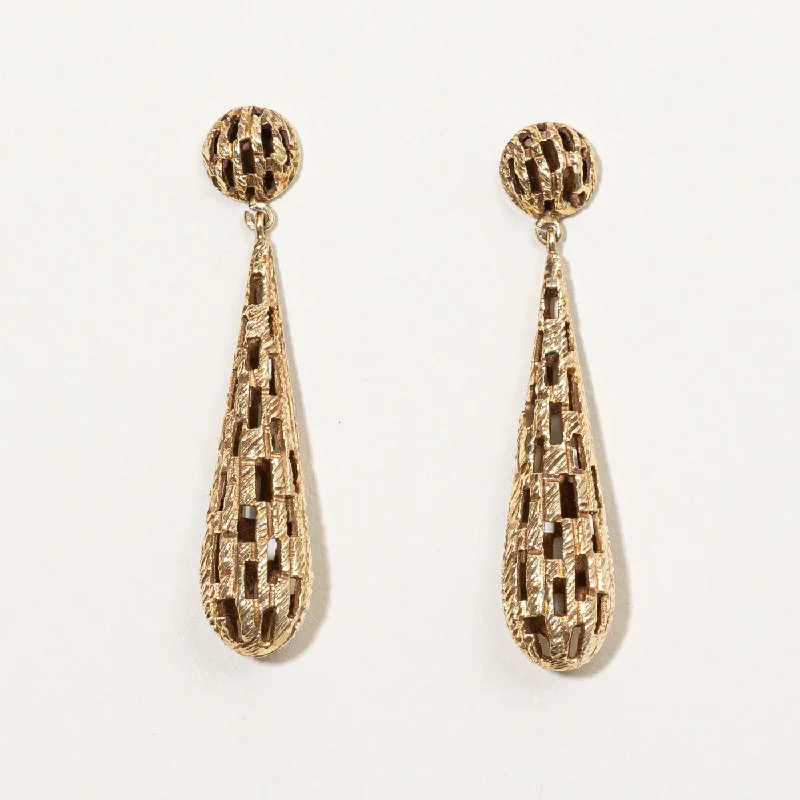 14k Yellow Gold Drop Earrings