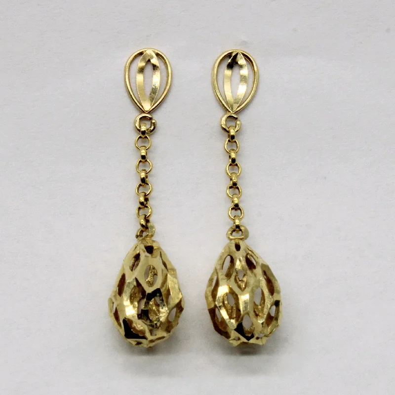 14k Yellow Gold Drop Earrings