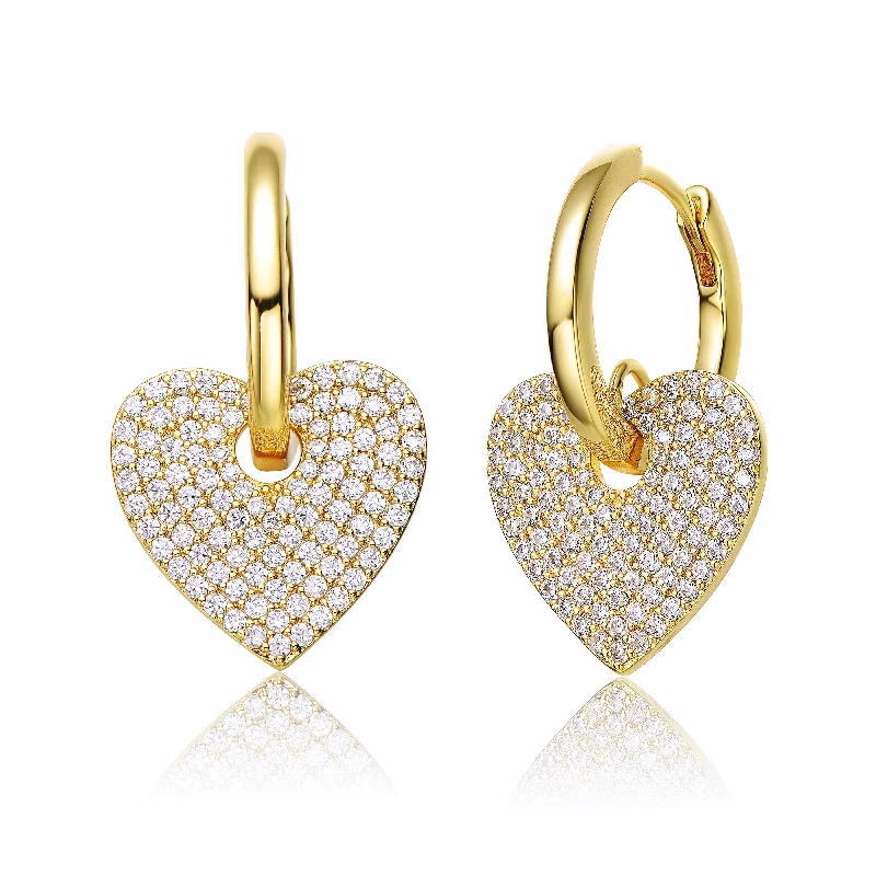 Julie Heart Dangle Infinity Hoop Drop Earrings