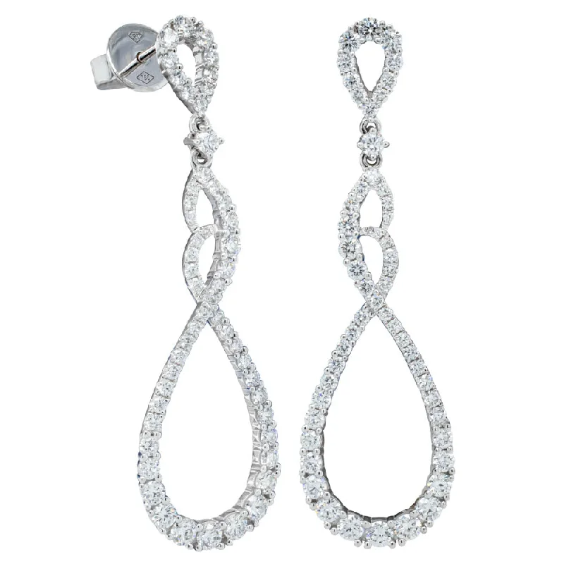 18ct White Gold 1.86ct Diamond Drop Earrings