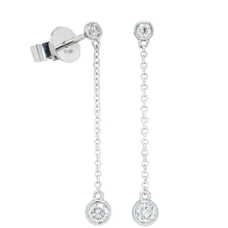 18ct White Gold .27ct Diamond Drop Earrings