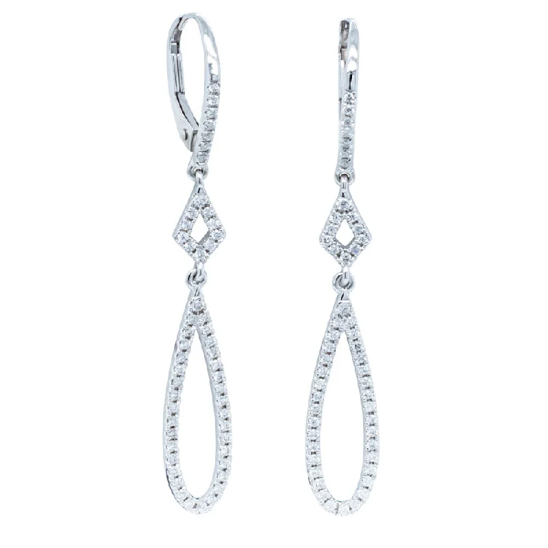 18ct White Gold .42ct Diamond Drop Earrings