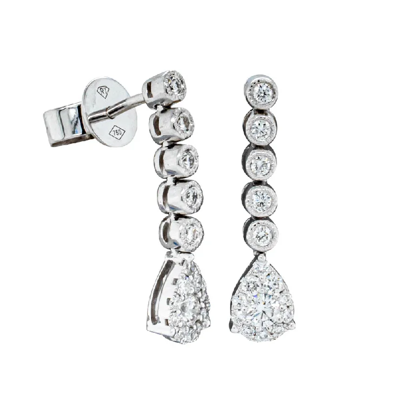 18ct White Gold .43ct Diamond Drop Earrings