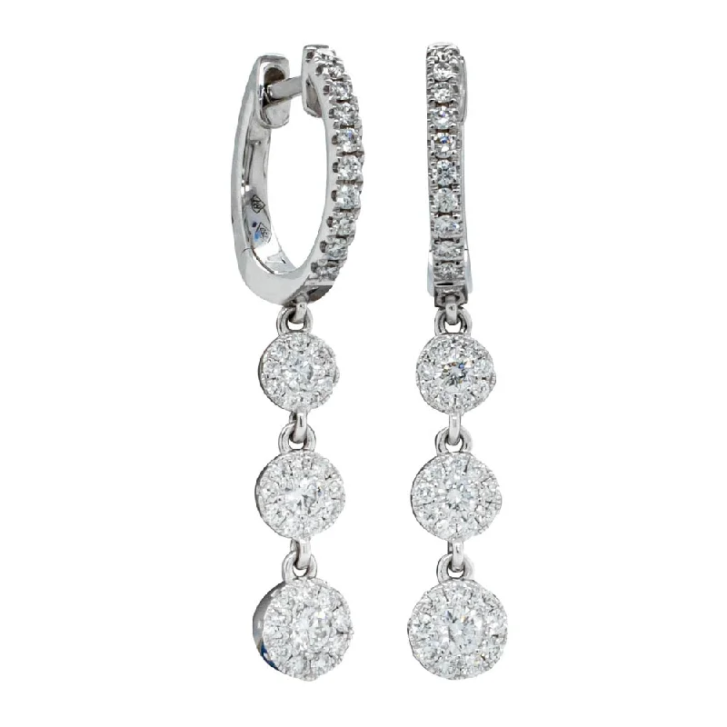 18ct White Gold .65ct Diamond Drop Earrings