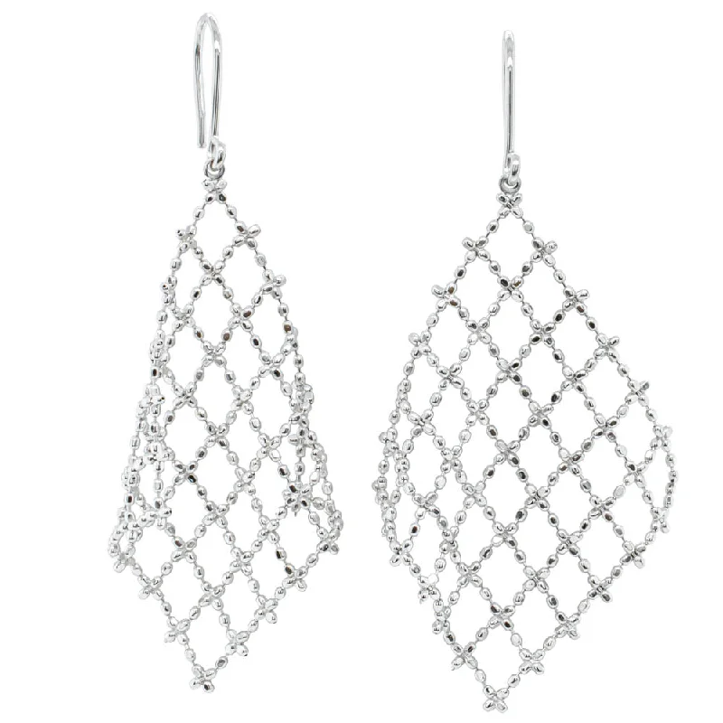 18ct White Gold Gimlet Drop Earrings