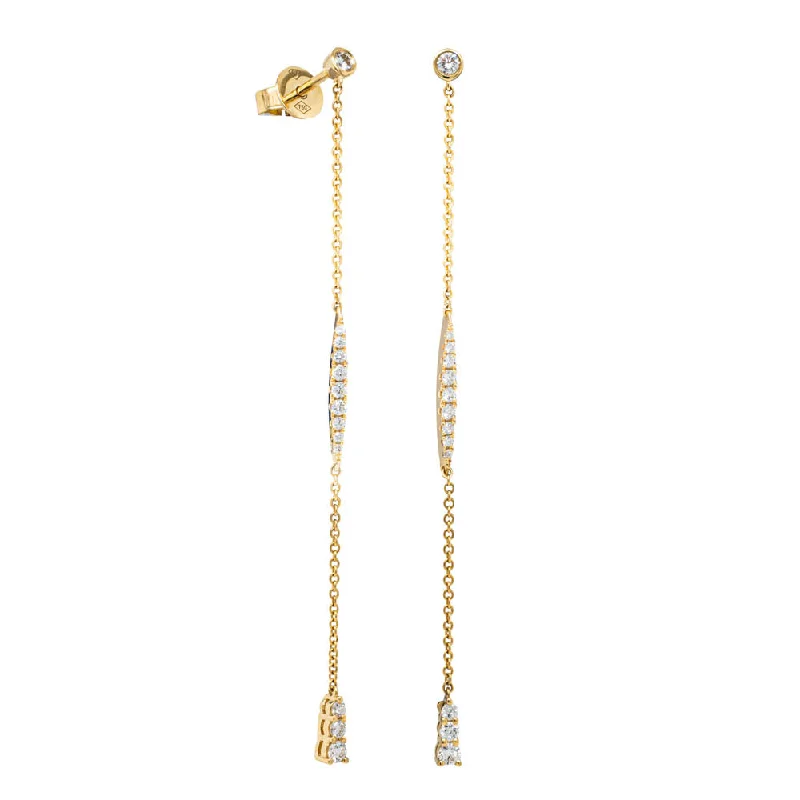 18ct Yellow Gold .28ct Diamond Drop Earrings