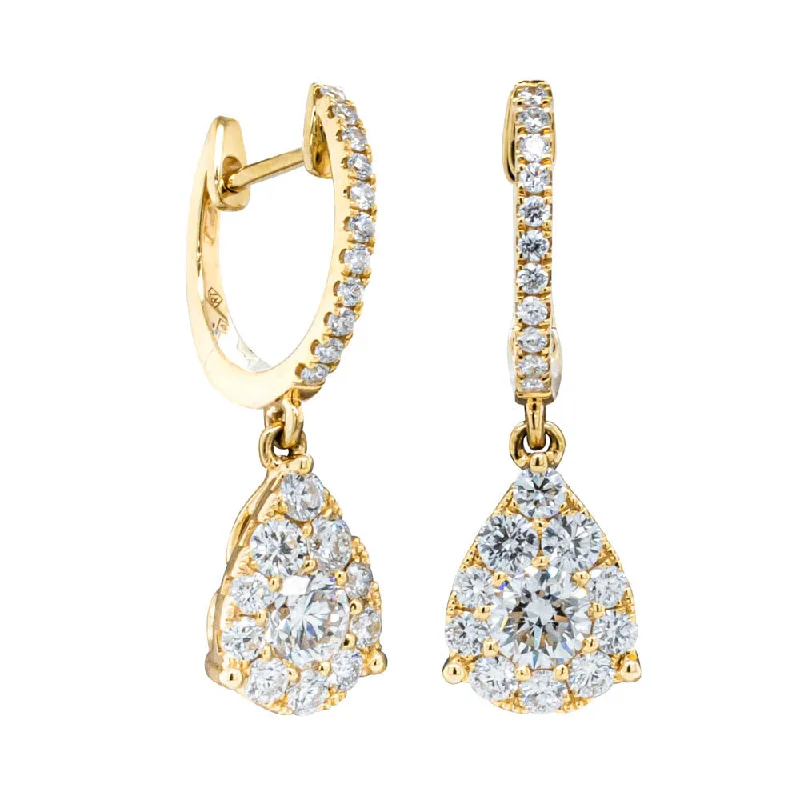 18ct Yellow Gold 1.15ct Diamond Drop Earrings