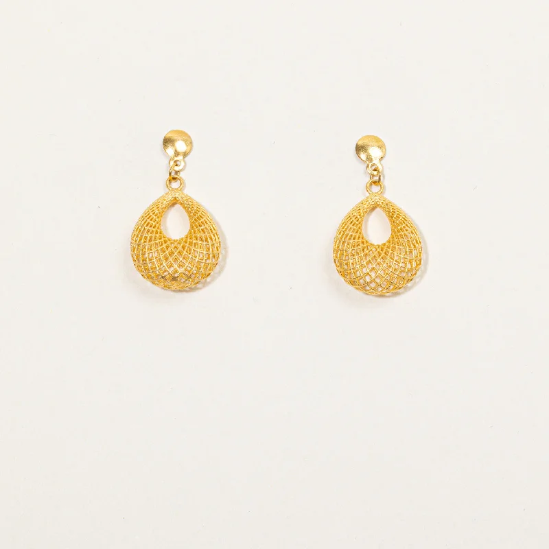 18k Yellow Gold Drop Earrings