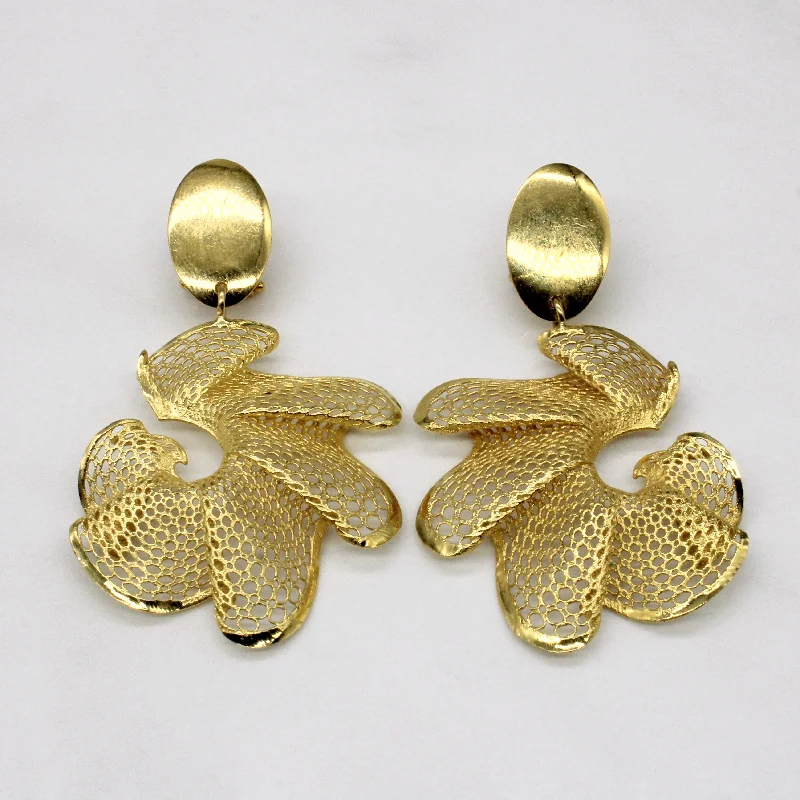 18k Yellow Gold Drop Earrings