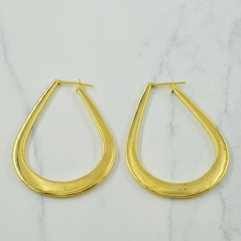 18k Yellow Gold Large Teardrop Earrings |