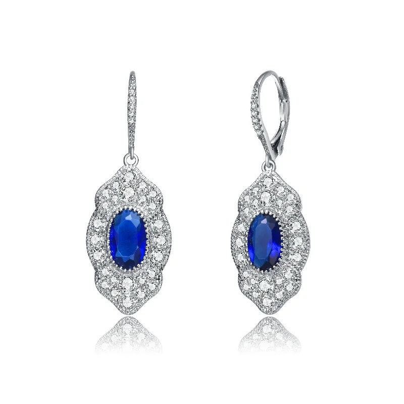 Déco Blue Pave Drop Earrings