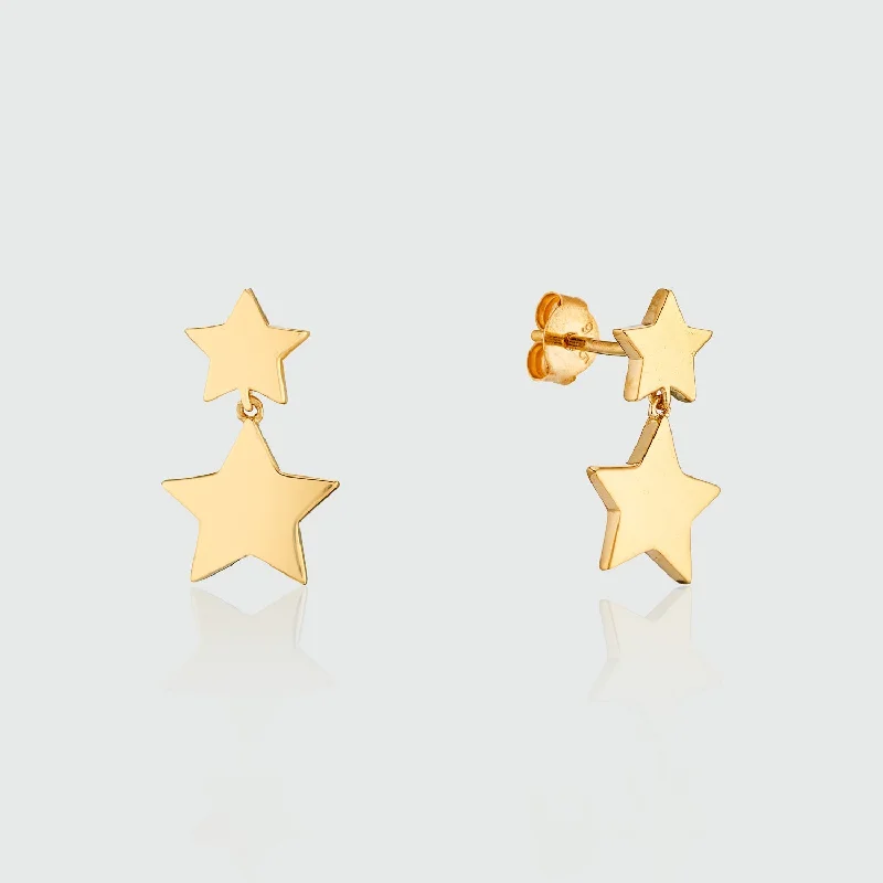 Alta Gold Vermeil Double Star Drop Earrings