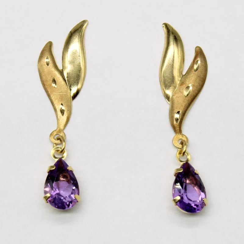 Amethyst Drop Earrings | 1.30ctw |