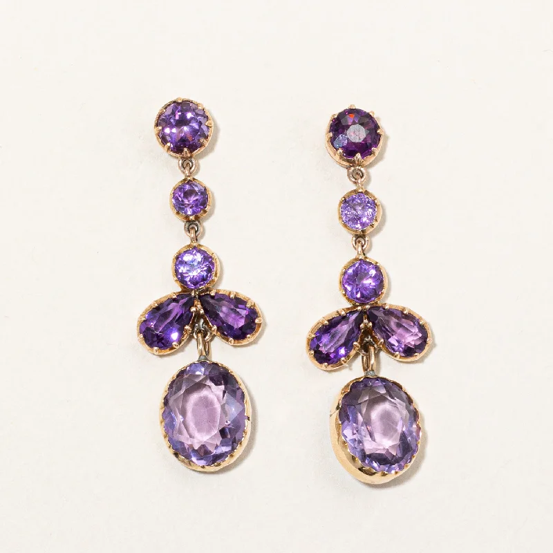 Amethyst Drop Earrings | 12.50ctw |