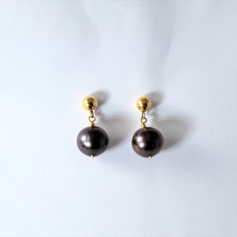 Black Pearl Drop Earrings |