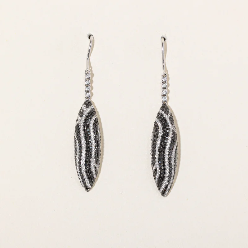 Black & White Drop Earrings | 1.45ctw, 1.27ctw |