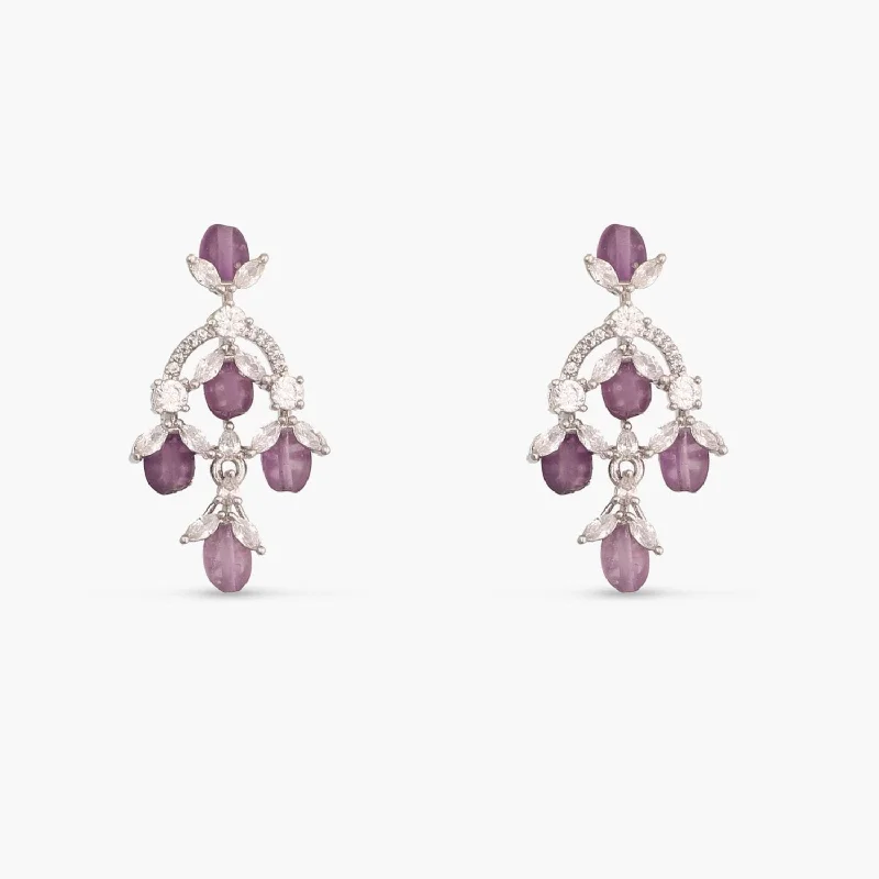 Camellia Nakshtra CZ Drop Earrings