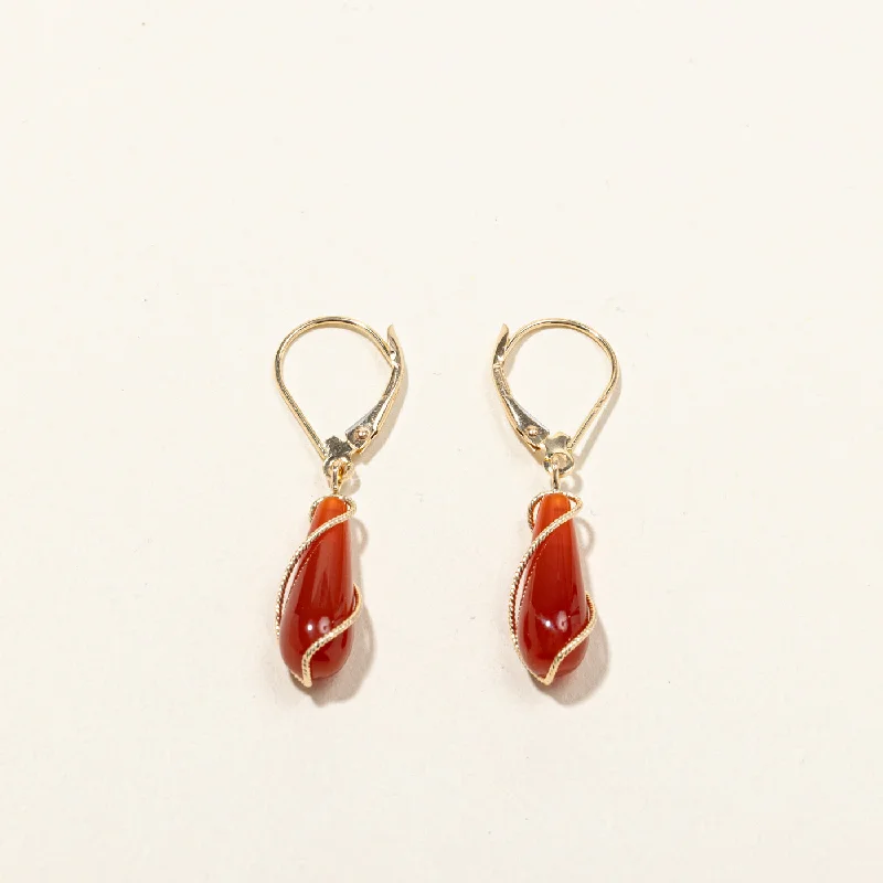 Carnelian Drop Earrings | 8.00ctw |