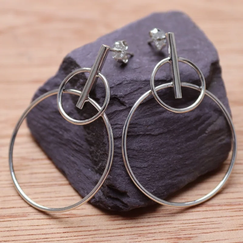 Circle Disc Drop Earrings