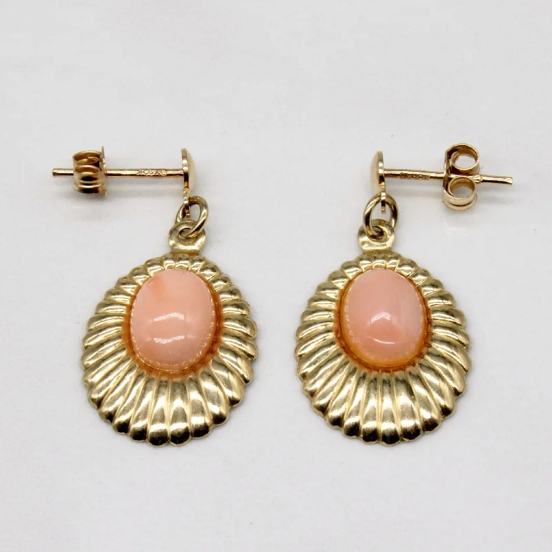 Coral Shield Drop Earrings | 1.50ctw |