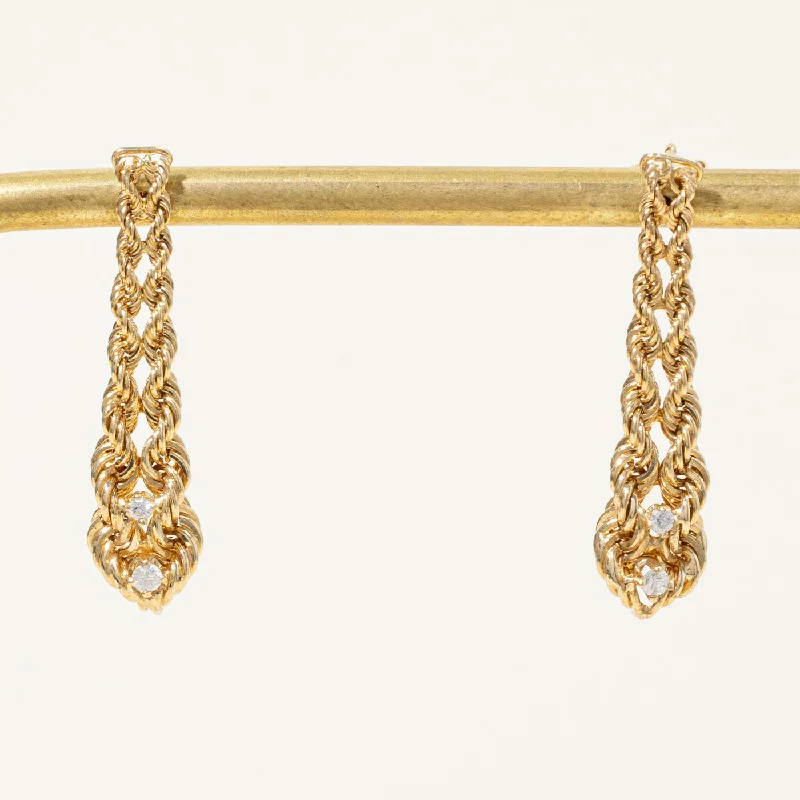 Diamond Braided Drop Earrings | 0.10ctw |