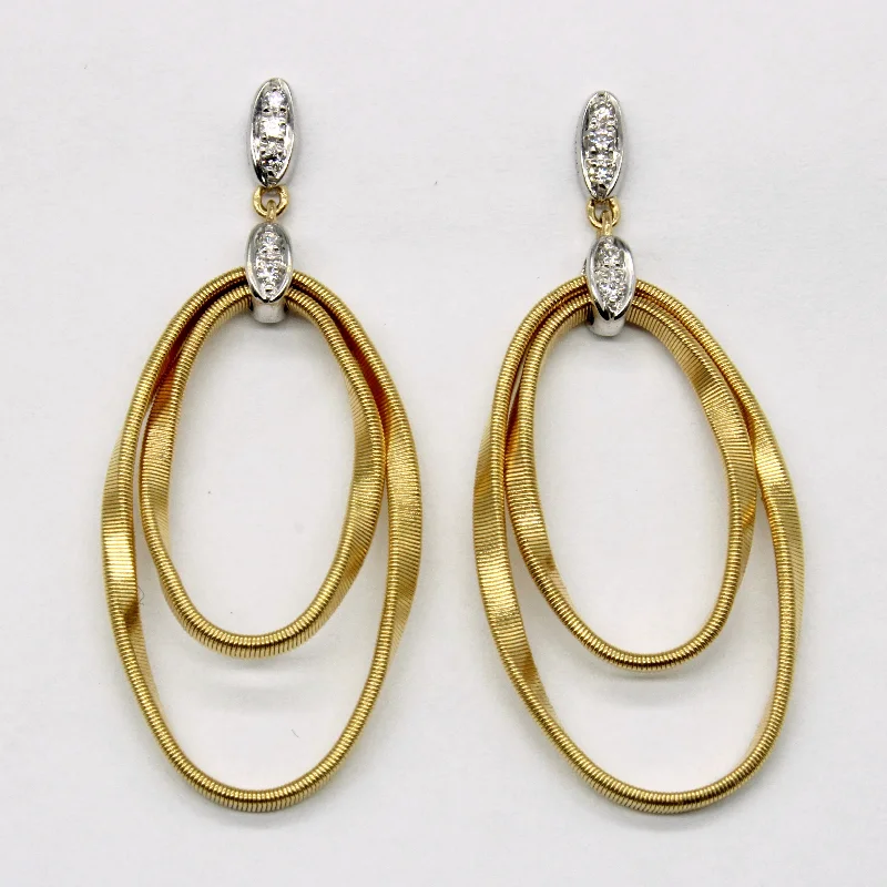 18k Gold Diamond Drop Earrings | 0.06ctw |