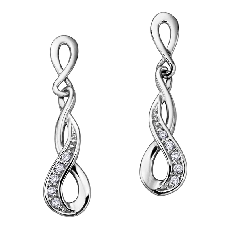 Diamond Infinity Drop Earrings