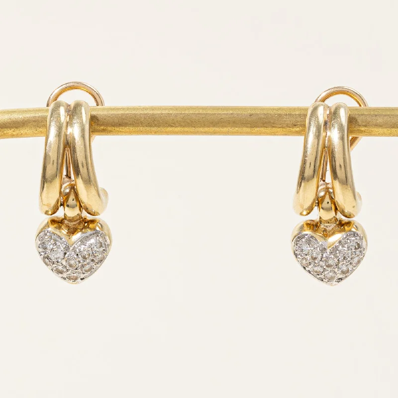 Diamond Heart Drop Earrings | 0.50ctw |