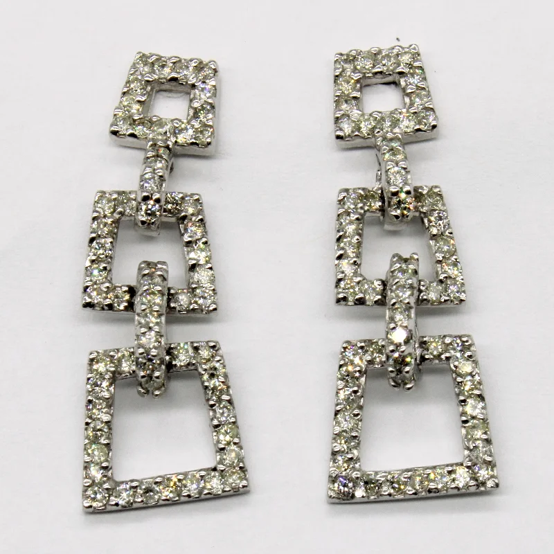 Diamond Square Drop Earrings | 1.20ctw |