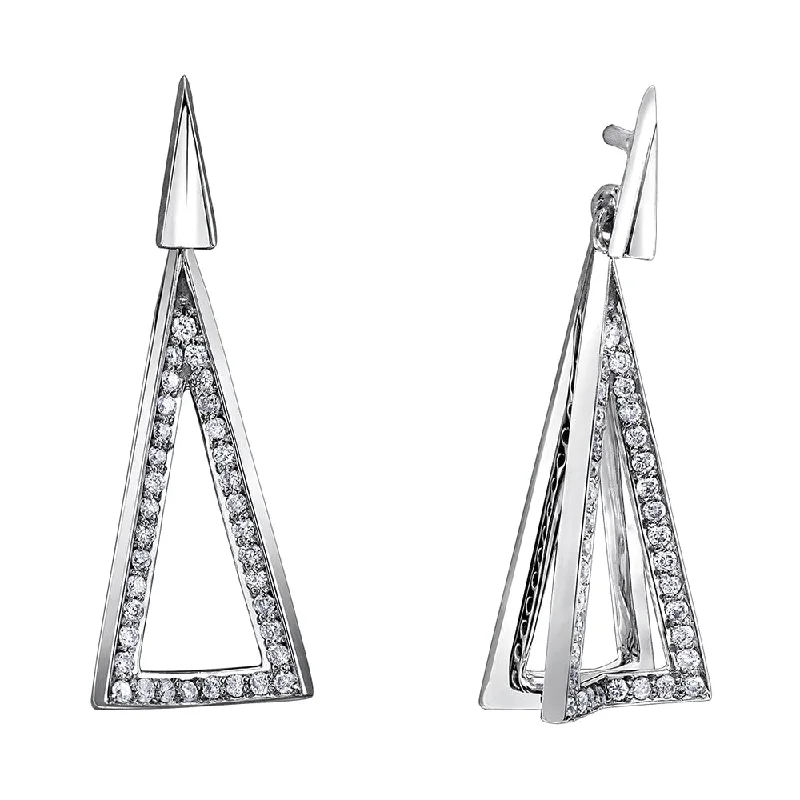 Diamond Triangle Drop Earrings