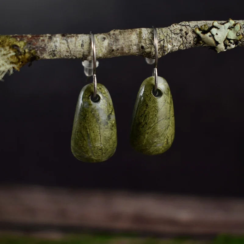 Epidote Focal Drop Earrings