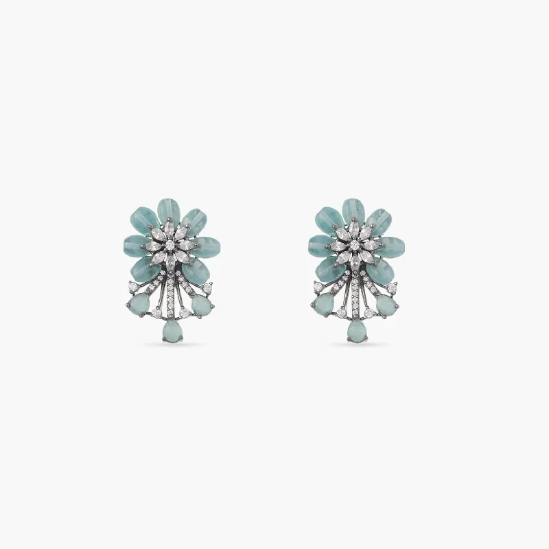 Floret CZ Drop Earrings