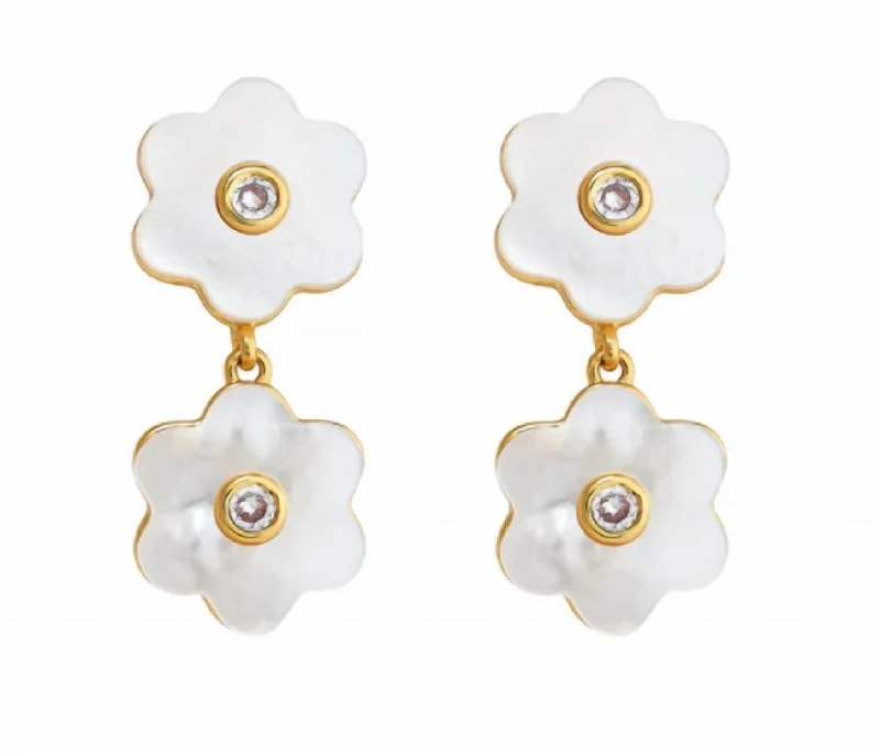 Garden Drop Earrings In Mother Of Pearl