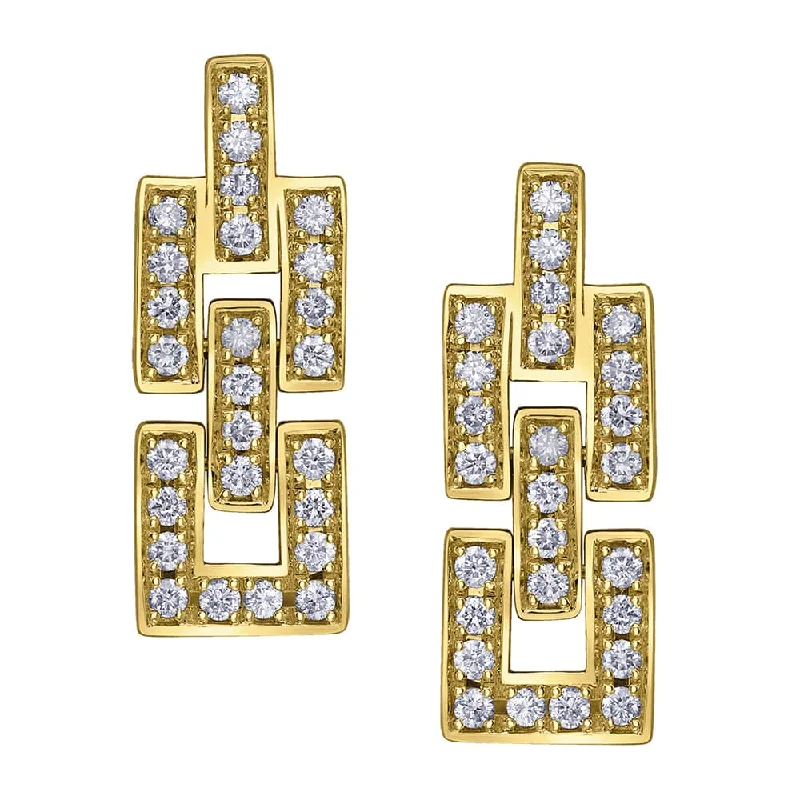 Geometric Diamond Drop Earrings