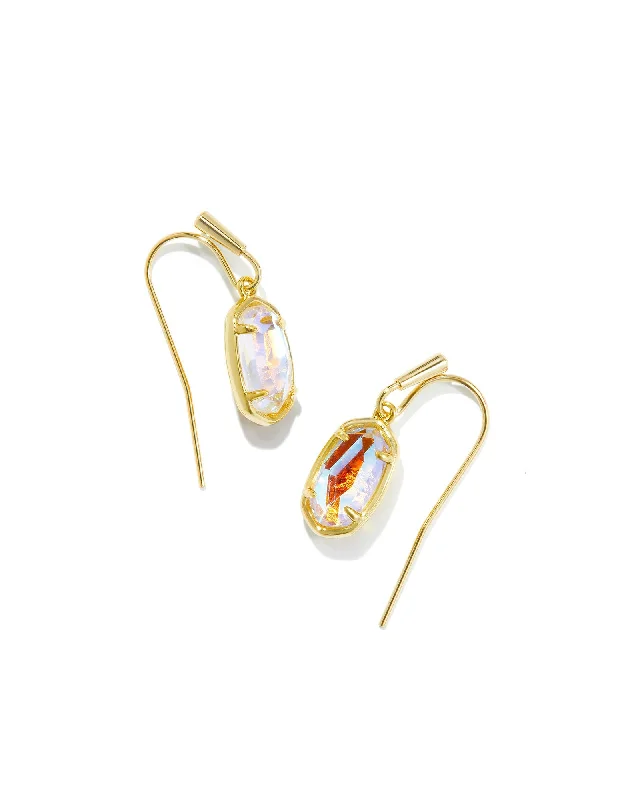 Grayson Drop Earrings Gold Dichroic Glass