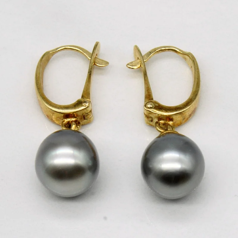 Grey Pearl Drop Earrings