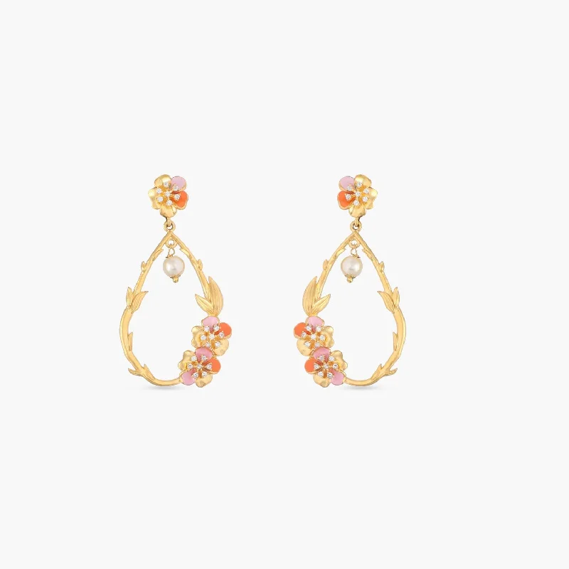 Jalaja Statement Floral Drop Earrings