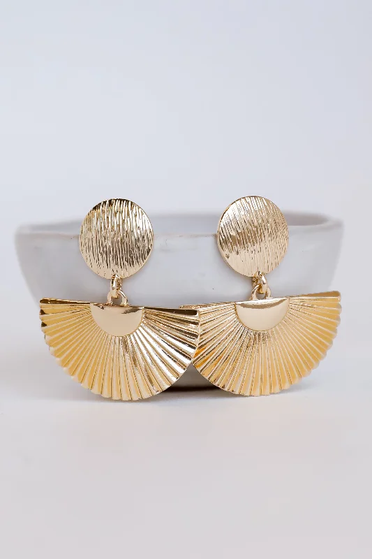 Lena Gold Statement Drop Earrings