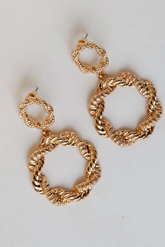 FINAL SALE - Maggie Gold Statement Drop Earrings