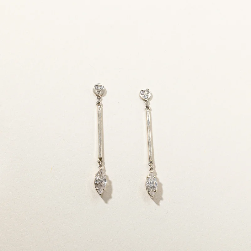 Marquise Diamond Drop Earrings | 1.40ctw |