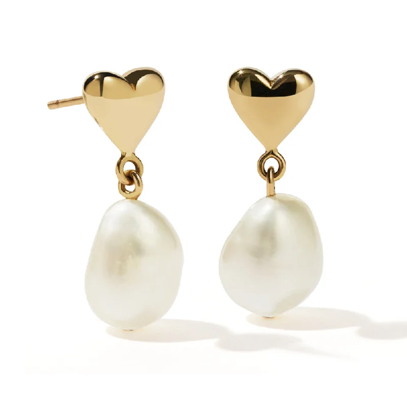 Meadowlark Mini Camille Pearl Drop Earrings - Gold Plated