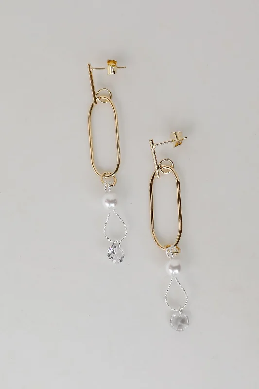 Michelle White Pearl Drop Earrings