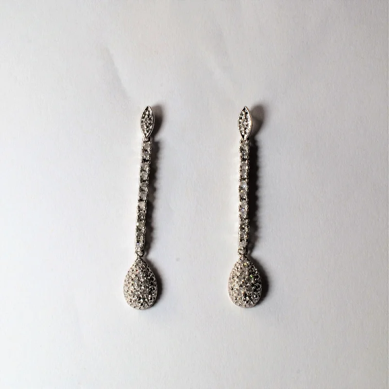 Pave Diamond Tear Drop Earrings | 0.17ctw |